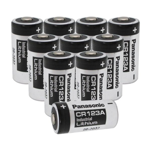 10 Pack Panasonic Industrial CR123A 3v lithium batteries