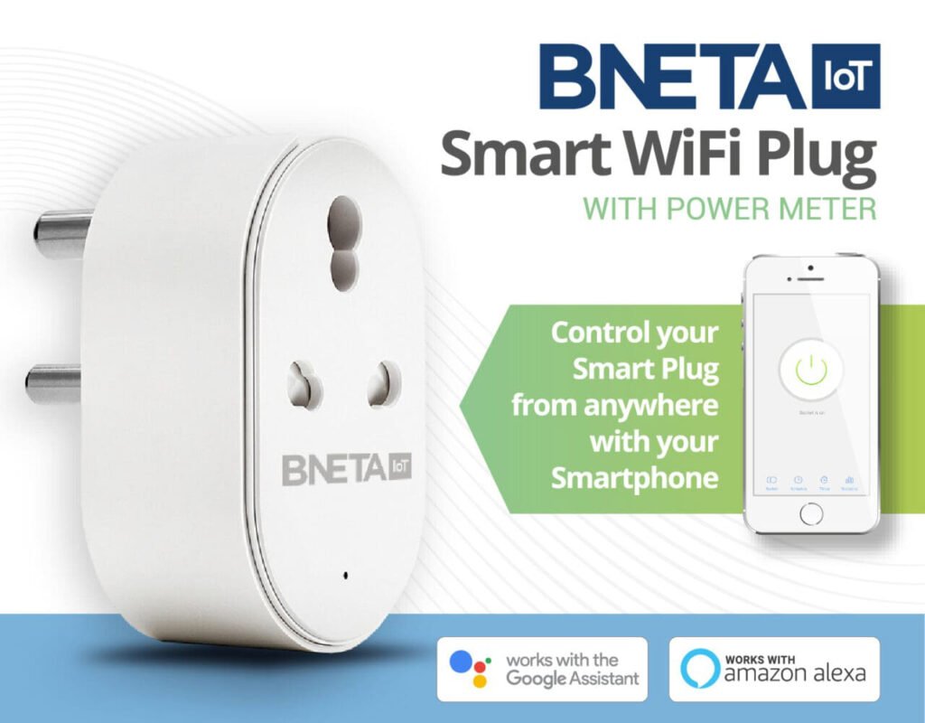 Bneta Smart Wifi Plug 2 and 3 PIN with power meter 