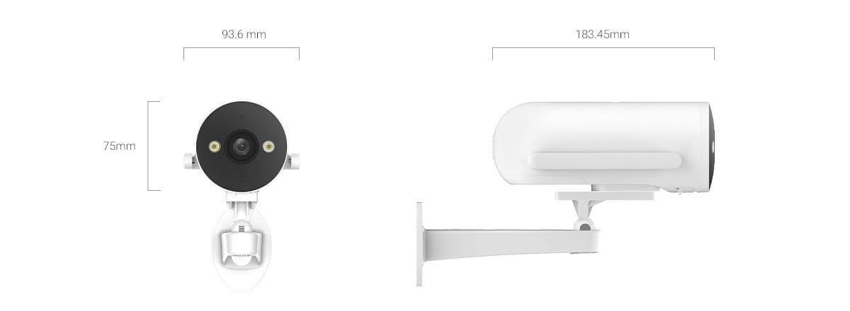 EZVIZ H5 4G 2K camera dimensions