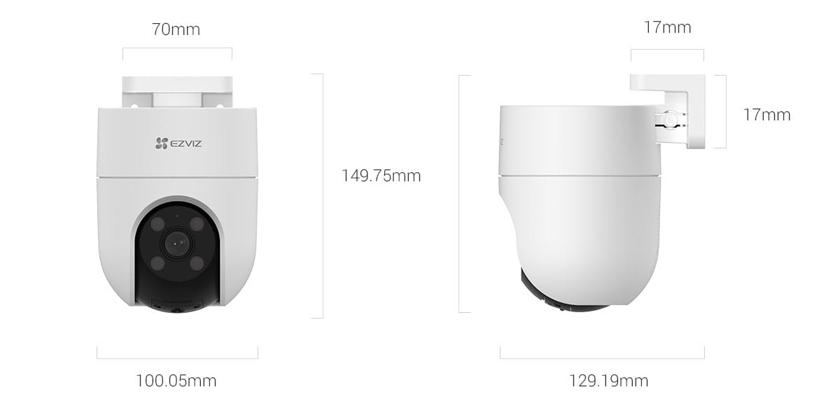 EZVIZ C8c 2K+ (4MP) camera dimensions