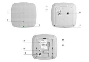 Ajax SpeakerPhone Jeweller functional elements