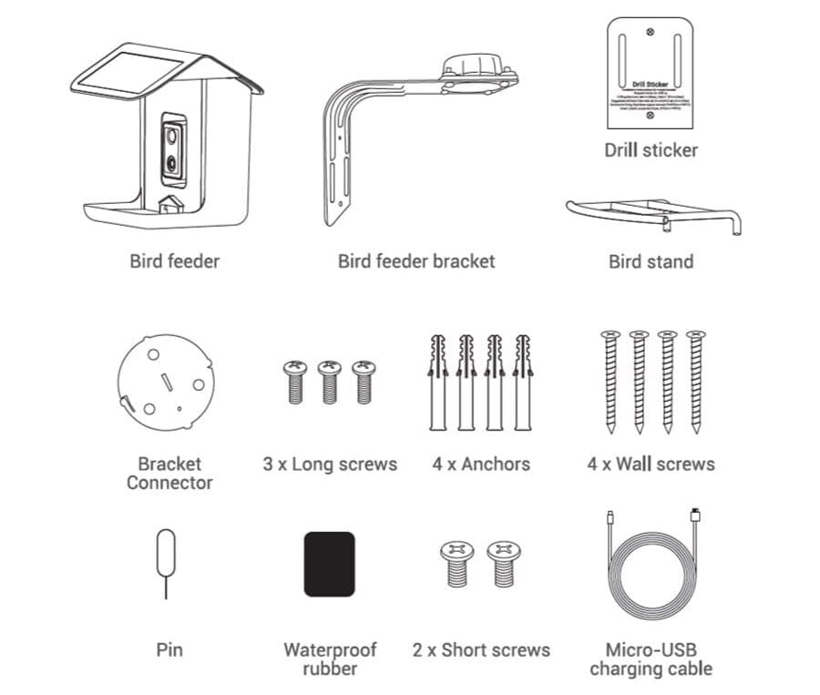 Bneta Bird Feeder BF002 contents in the box