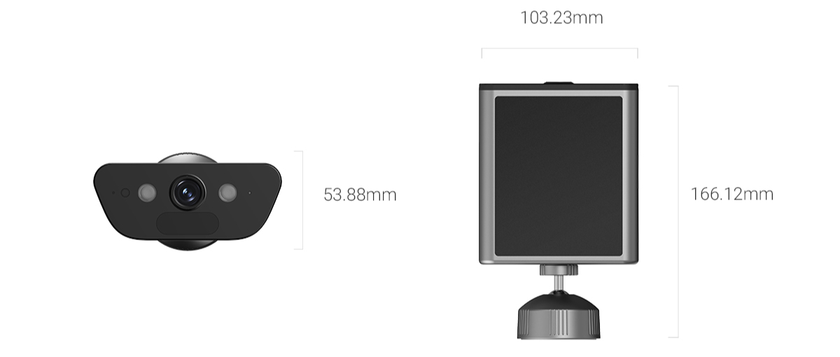EZVIZ EB5 4K Solar Battery Camera (8MP) product dimensions