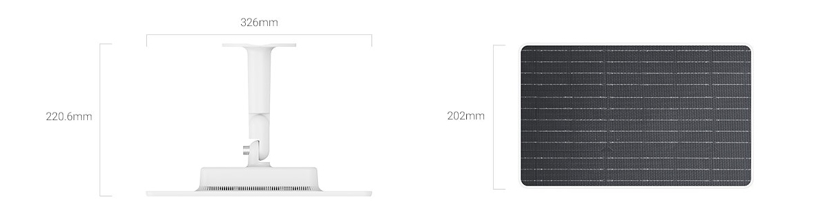 EZVIZ Solar Panel with Battery Storage (12W) product dimensions