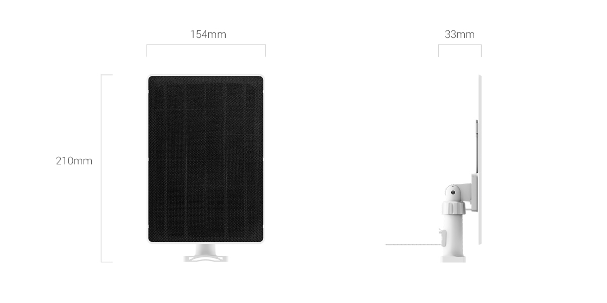 EZVIZ 5W Solar Panel Type-C product dimensions