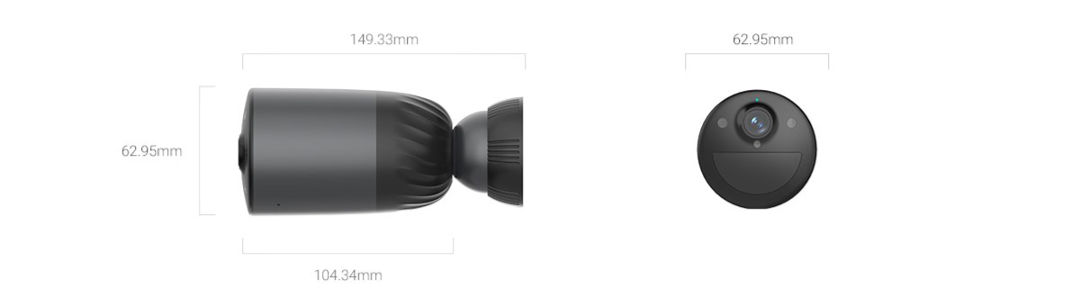 EZVIZ BC1C 4K WiFi Battery Camera (8MP) AOV dimensions