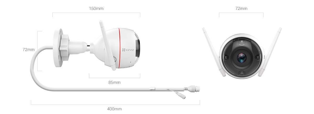 EZVIZ C3W Pro Smart Home Camera (4MP) product dimensions