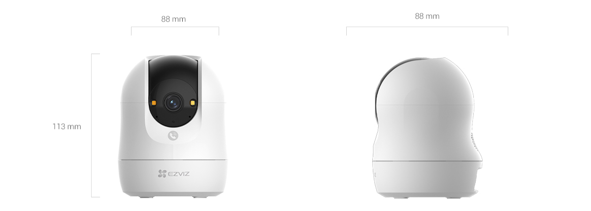 EZVIZ C6N G1 3K Pan & Tilt WiFi Camera (5MP) product dimensions