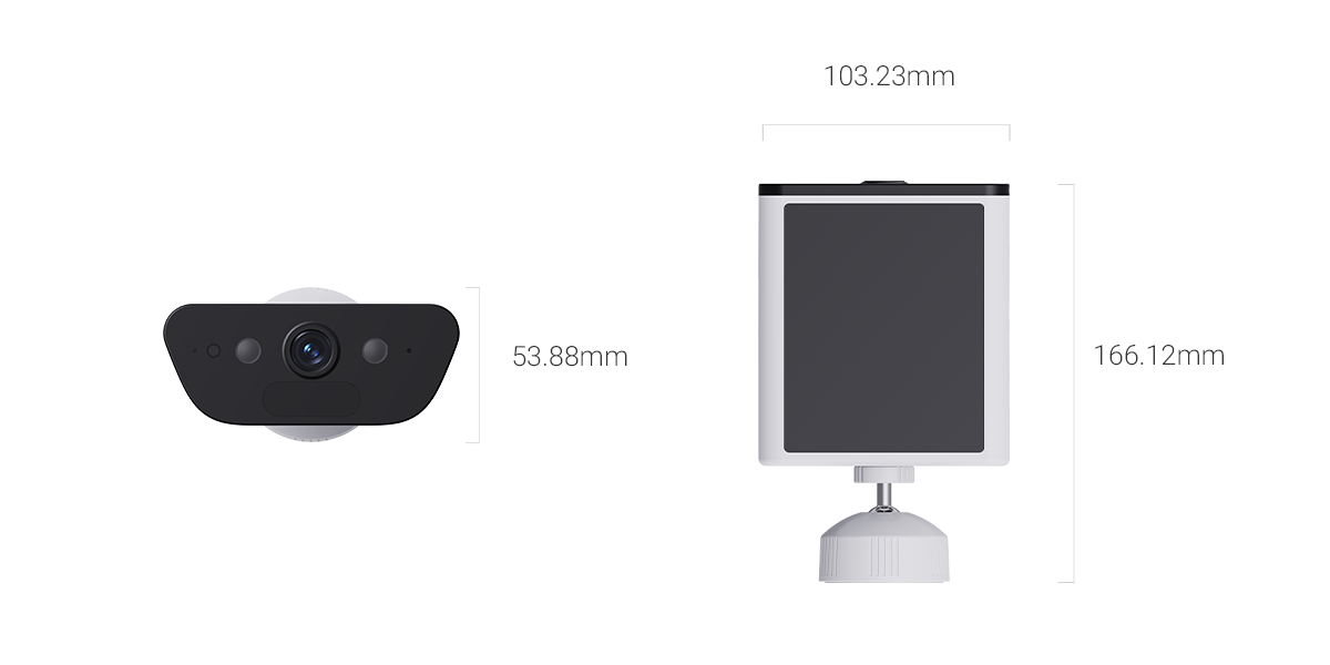 EZVIZ CB5 4K AOV Solar Battery Camera (8MP) product dimensions
