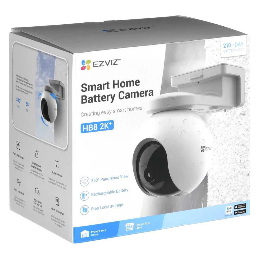 EZVIZ HB8 2K+ Battery PT WiFi Camera Solar Kit (4MP) boxed for retail
