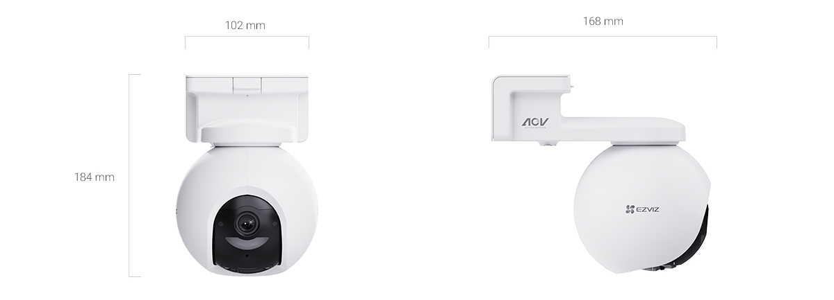 EZVIZ HB8 Pro 4K Battery Powered WiFi AOV Camera (8MP) product dimensions