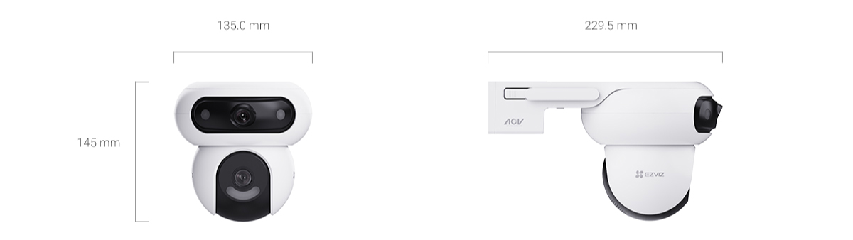 EZVIZ HB90x Dual 4G/WIFI AOV Camera (4MP) product dimensions