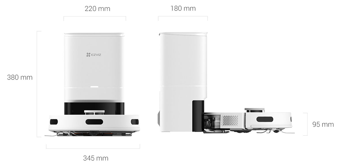 EZVIZ RE4 Plus Robot Vacuum product dimensions