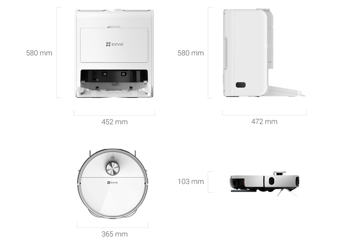 EZVIZ RS2 Robot Vacuum & Mop Combo dimensions