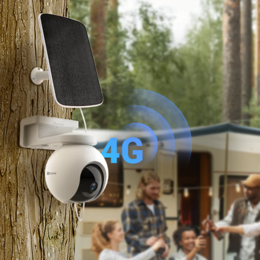 EZVIZ Solar Panel Type-C connected to 4G camera installed on a tree