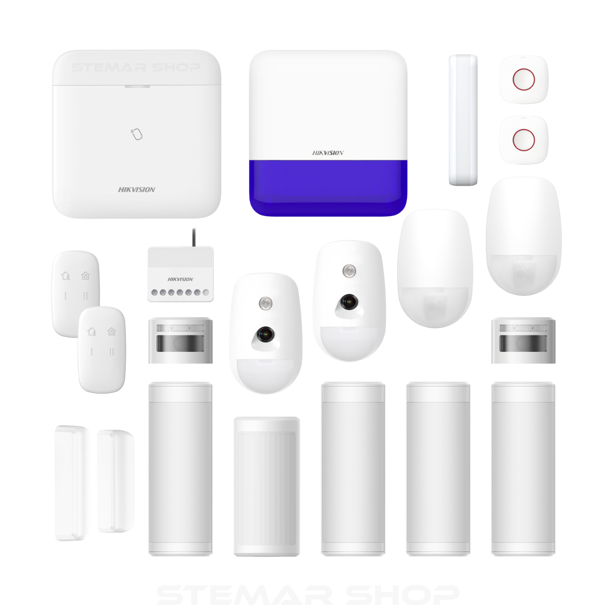 Hikvision AX Pro Gate Panic ComboCam Bundle blue siren