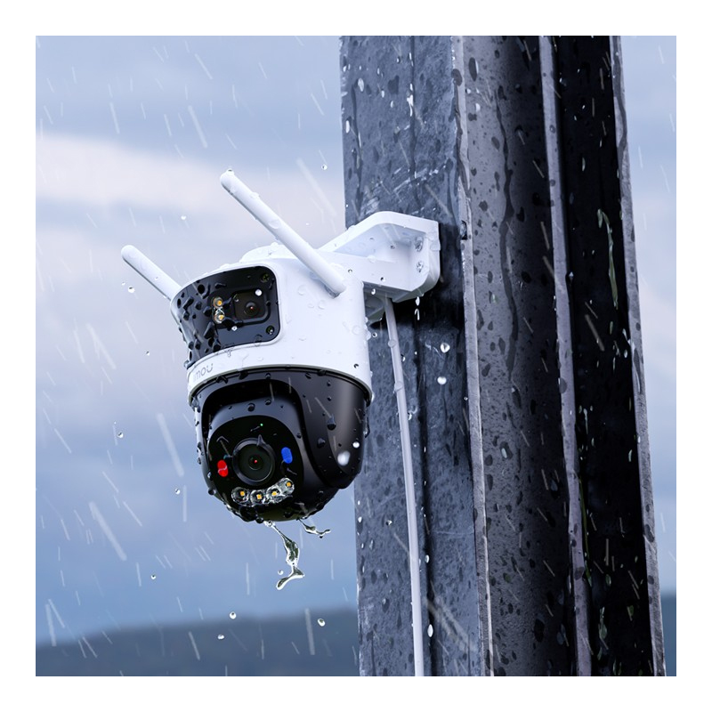 IMOU Cruiser Triple PT WiFi Security Camera (11MP) installed in the rain