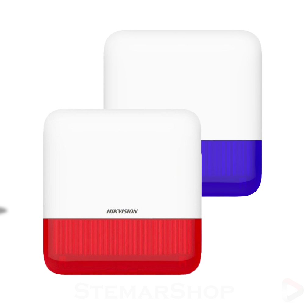 Hikvision AX Pro Outdoor Siren available in Red and Blue