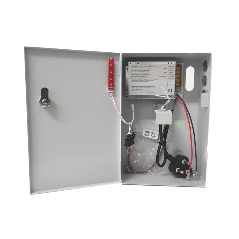 Securi-Prod 13.6VDC 5Amp Power Store Backup Power Supply with lid open