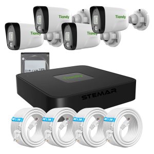 Tiandy 8-Ch PoE NVR Kit with 1TB HDD and 4 AK-Series 2MP Cameras