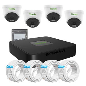 Tiandy 8-Ch PoE NVR Kit with 1TB HDD and 4 AK-Series 2MP Cameras