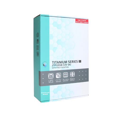 Titanium III 12V to 48V PoE Backup Power Supply & Battery Charger for 18Ah–20Ah AGM, Gel & LiFePO4 Batteries (ZTP1205-POE)