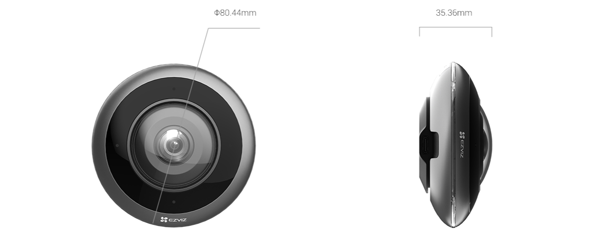 EZVIZ E4p Smart WiFi Panoramic Fisheye Camera (6MP) product dimensions