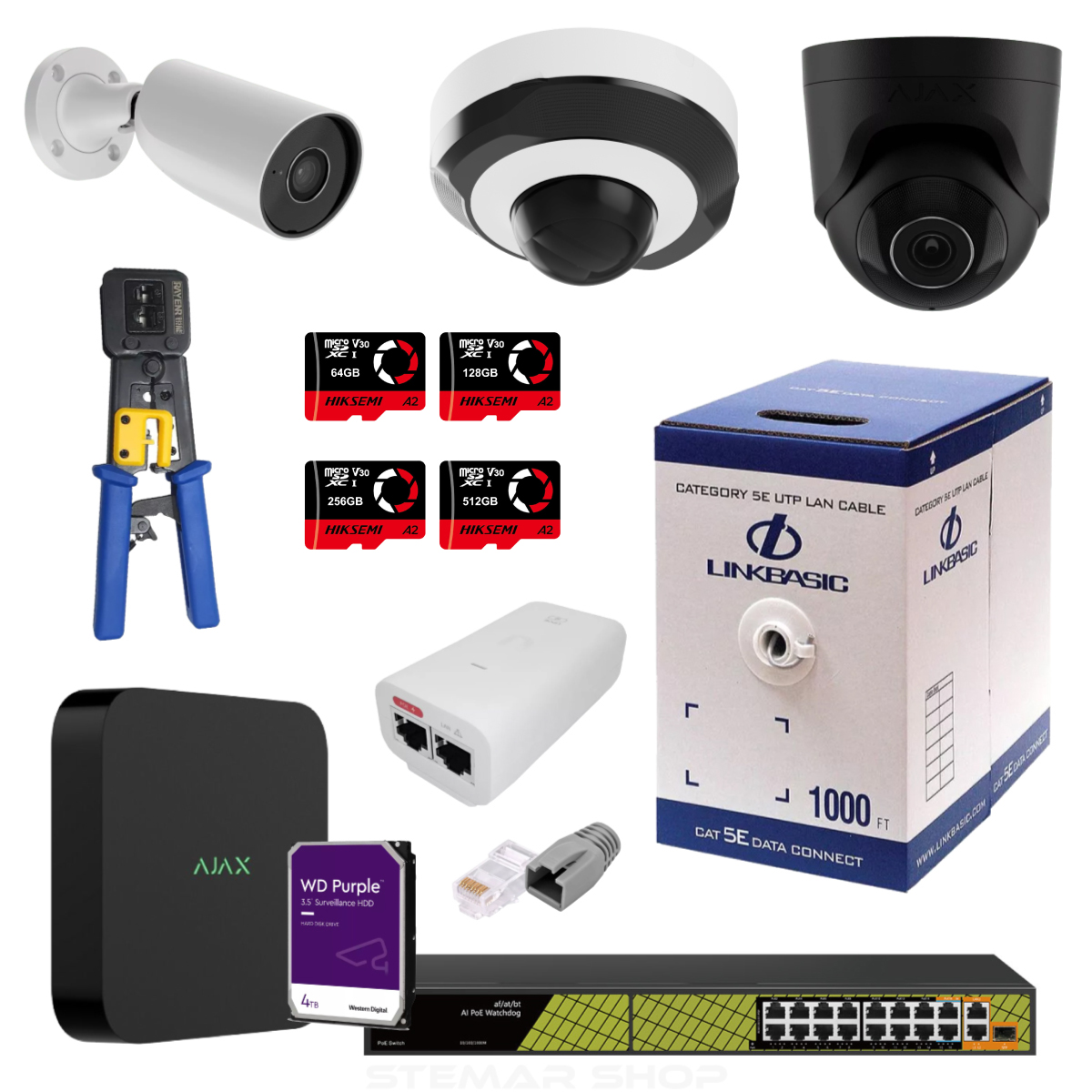 Ajax NVR CCTV Build-It Bundle - 8 / 16 Channel Options