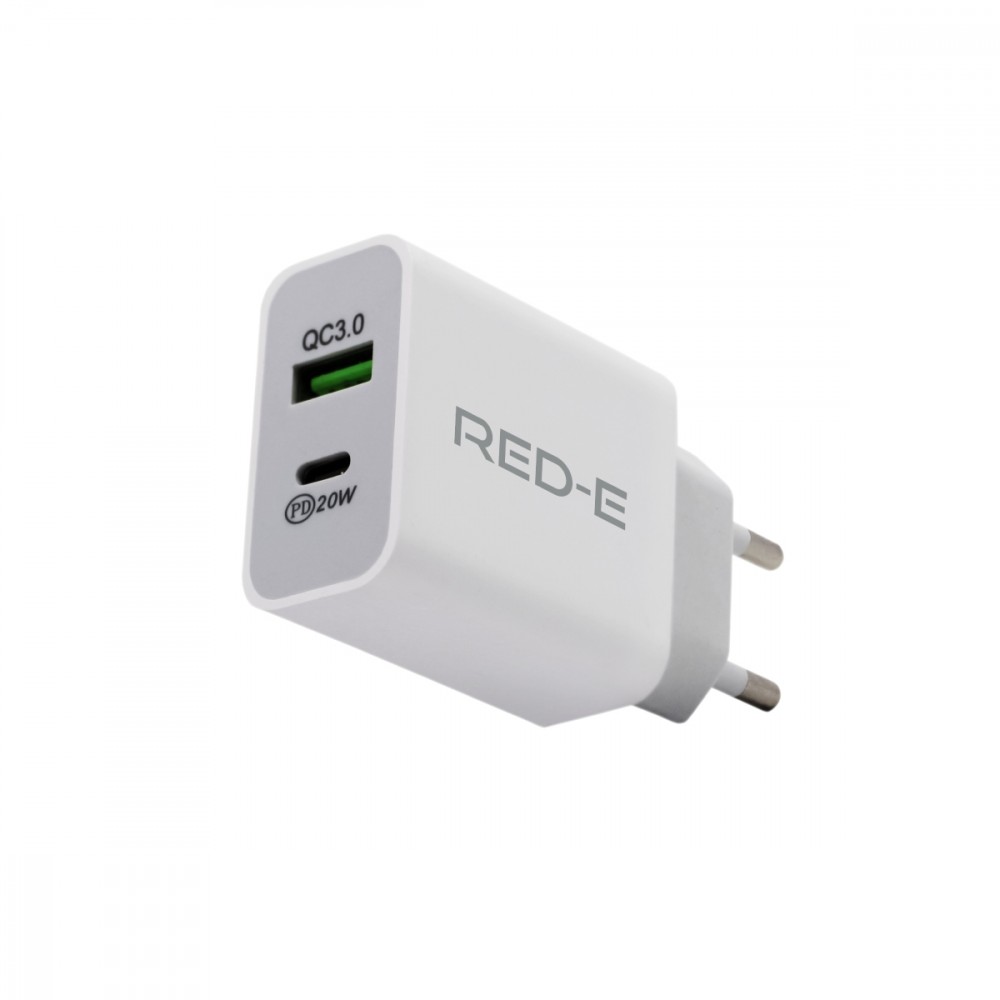 Red-E 20W USB Wall Charger with USB-C PD & USB-A QC3.0