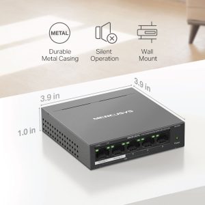 Mercusys MS105GP 5-Port Gigabit PoE+ Switch with 4 PoE+ Ports | 65 W Budget