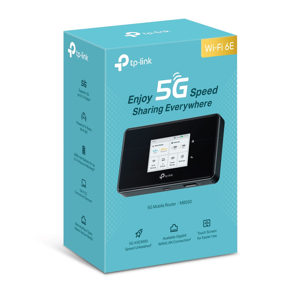 TP-Link M8550 5G AXE3600 Wi-Fi 6E Mobile Router with Touchscreen - Image 9