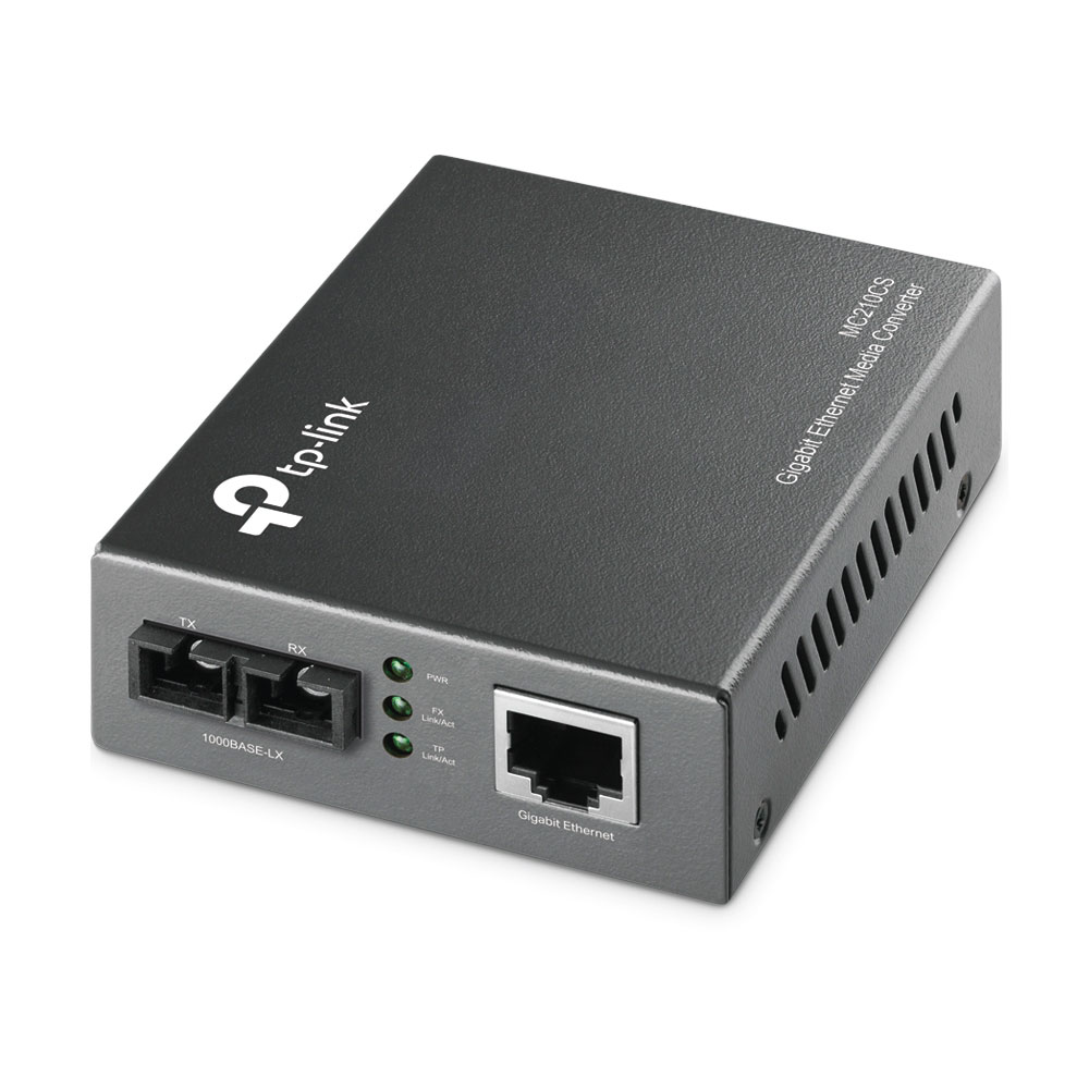 TP-Link Gigabit Single-Mode SC Fibre Media Converter - Up to 15km | MC210CS