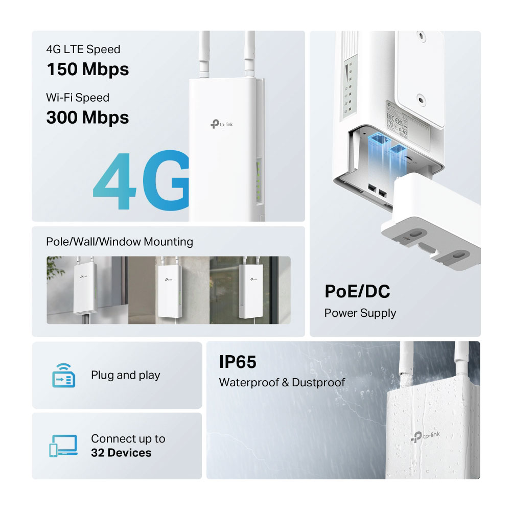 TP-Link Archer MR402-Outdoor 4G LTE Outdoor Wi-Fi Router with PoE & IP65 - Image 6