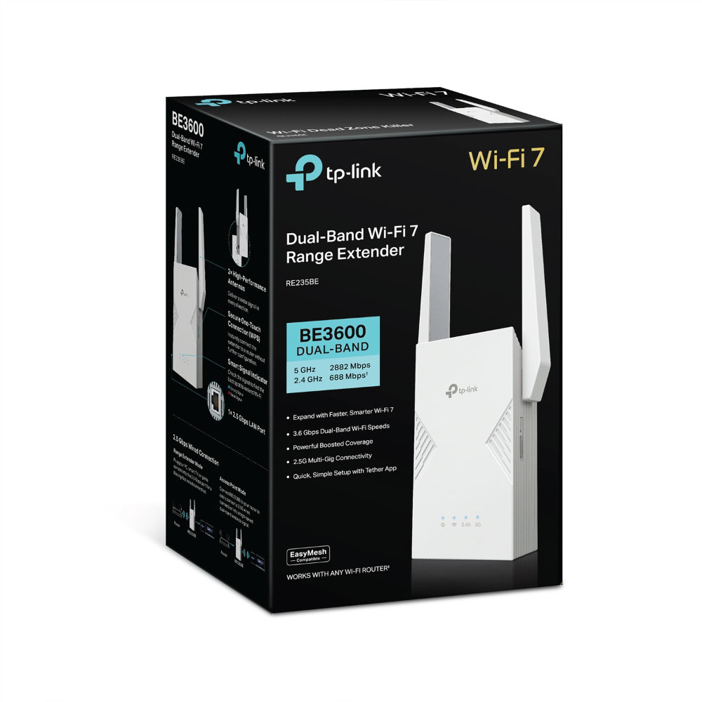 TP-Link BE3600 Dual-Band Wi-Fi 7 Range Extender with EasyMesh & 2.5Gbps Ethernet - Image 11