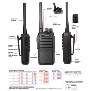 Zartek ZA-721 16-Channel Licence-Free UHF Two-Way Radio