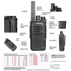 Zartek ZA-723 16-Channel Licence-Free UHF Two-Way Radio