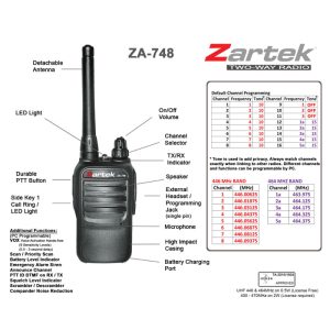 Zartek ZA-748 16-Channel Licence-Free UHF Two-Way Radio