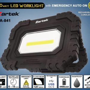 Zartek ZA-841 Rechargeable Emergency LED Worklight with Auto-On 1000 Lumens