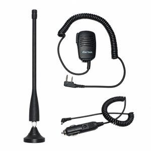 Zartek GE-277 Car External Antenna Kit with Vehicle Charger & Speaker Microphone