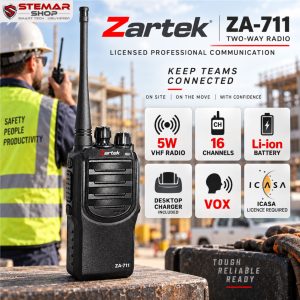 Zartek ZA-711 5 W VHF Professional Two-Way Radio – ICASA Licence Required