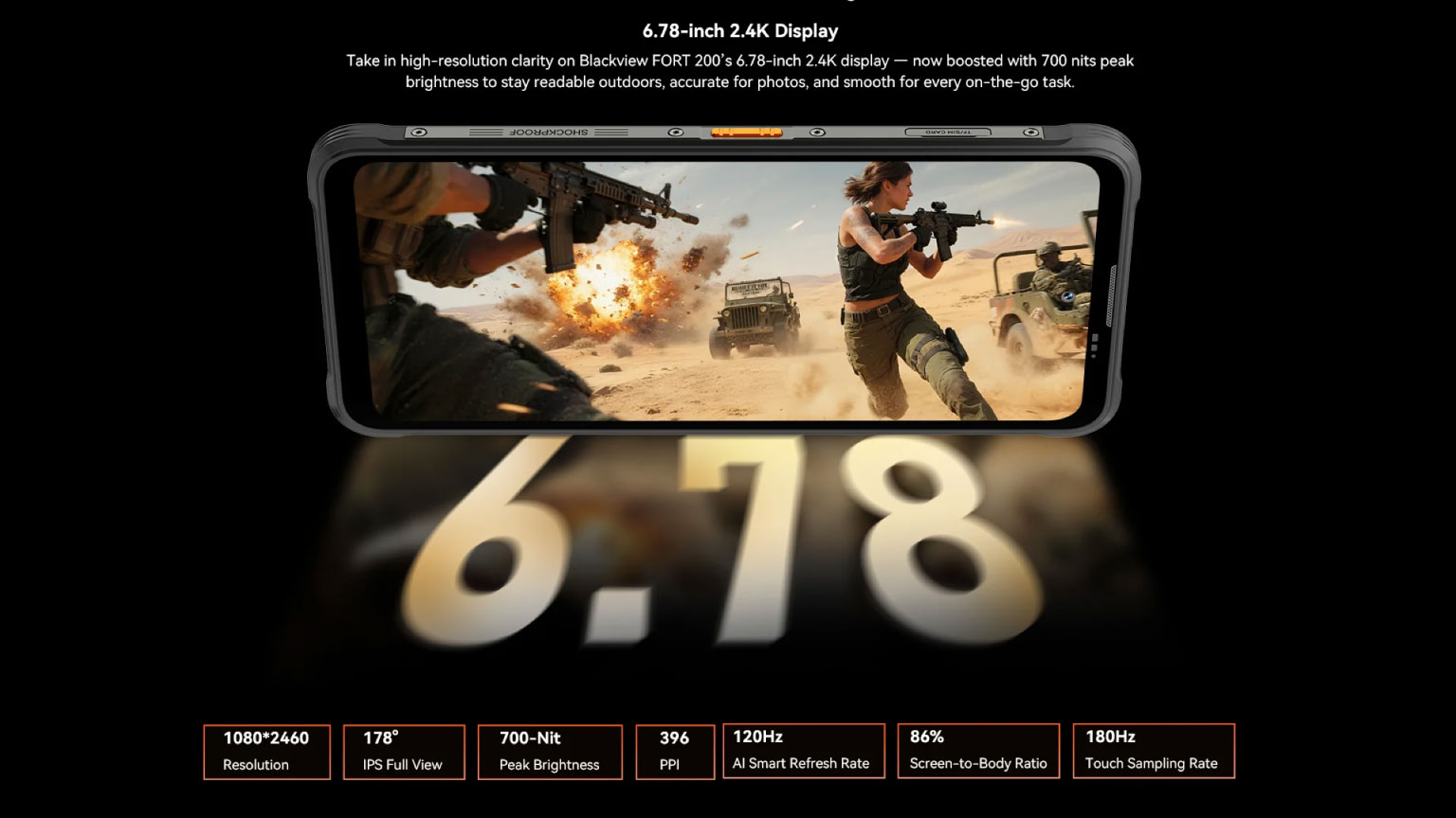 Fort 200 6.78 Inch 2.4K 120Hz Display