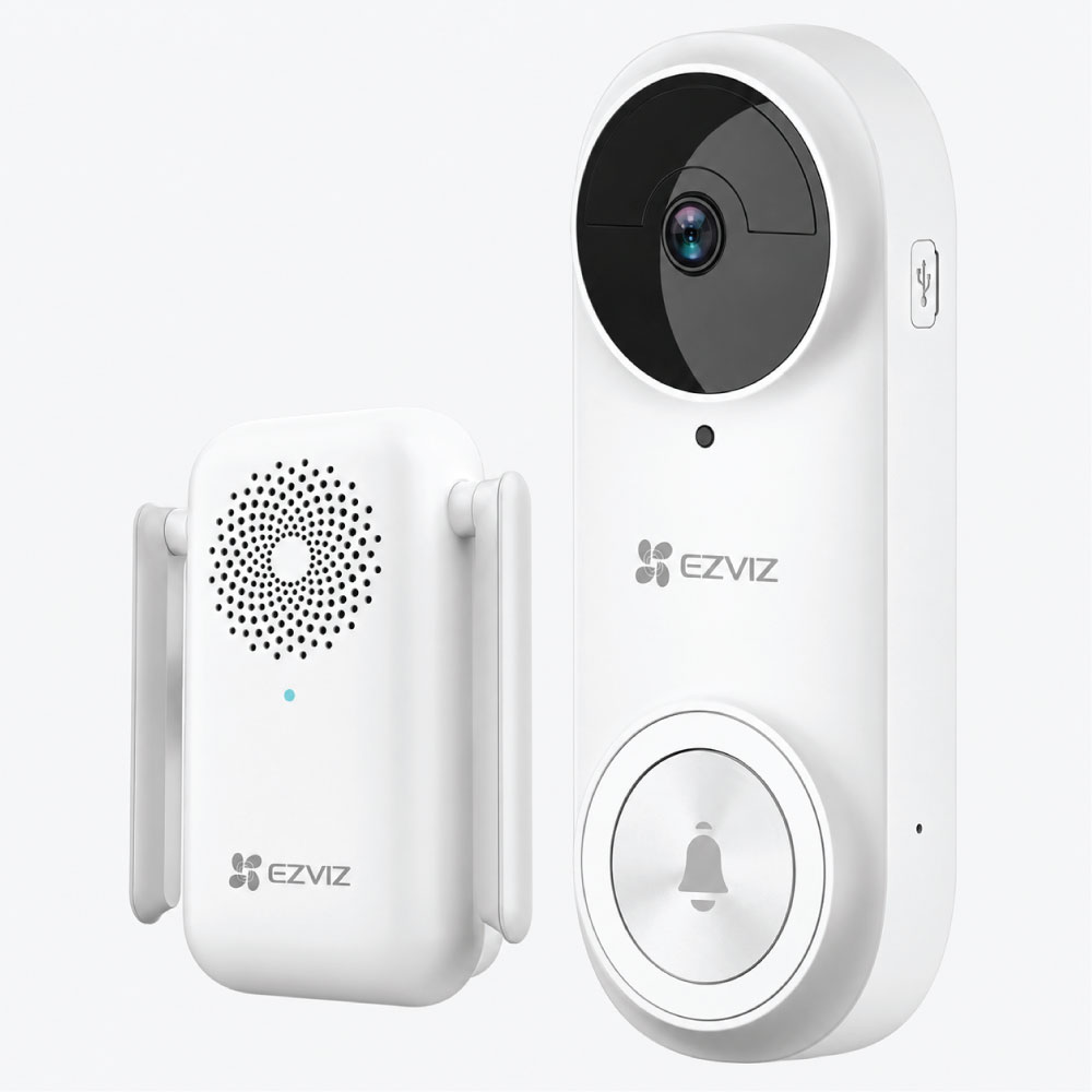 EZVIZ Wire-Free Video Doorbell Kit with Wi-Fi Chime, PIR Detection (1080p)