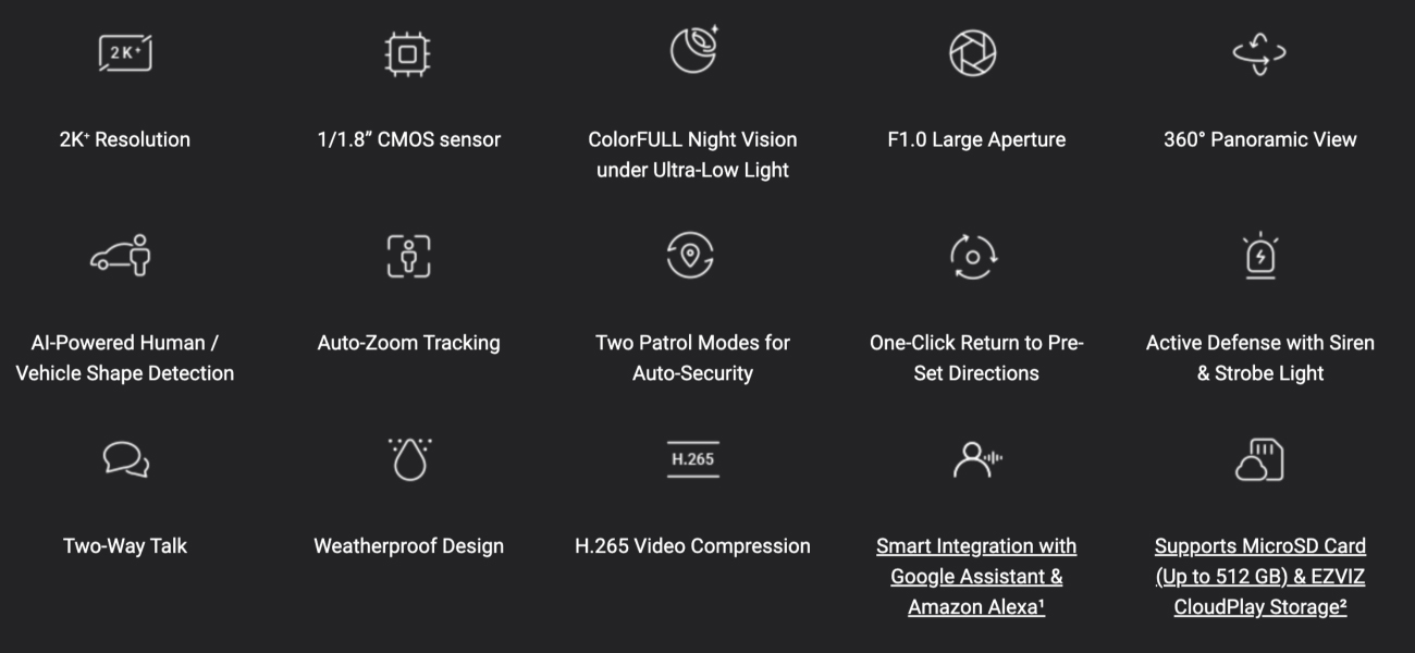 EZVIZ H8x 2k+ features