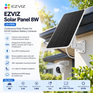 EZVIZ Solar Panel – 8W Type-C charge for Battery Cameras