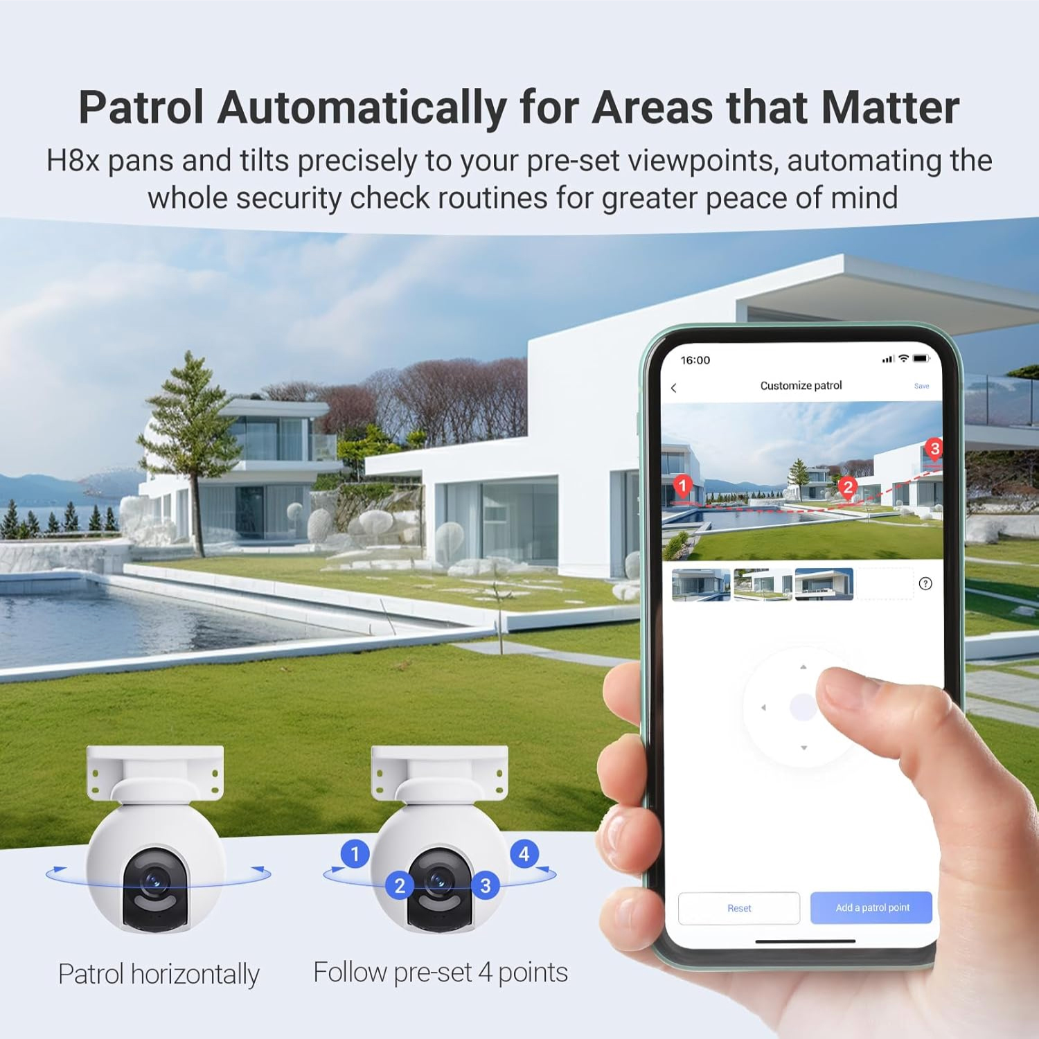 EZVIZ H8x Outdoor Pan/Tilt Wi-Fi Camera - Colour Night Vision, AI Tracking, 4mm (4MP) - Image 7