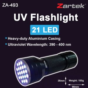 Zartek ZA-493 21 LED UV Flashlight for Scorpion Detection