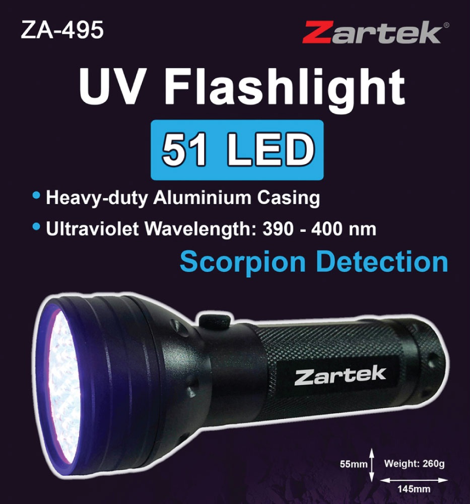 Zartek ZA-495 51-LED UV Flashlight for Scorpion Detection - Image 2