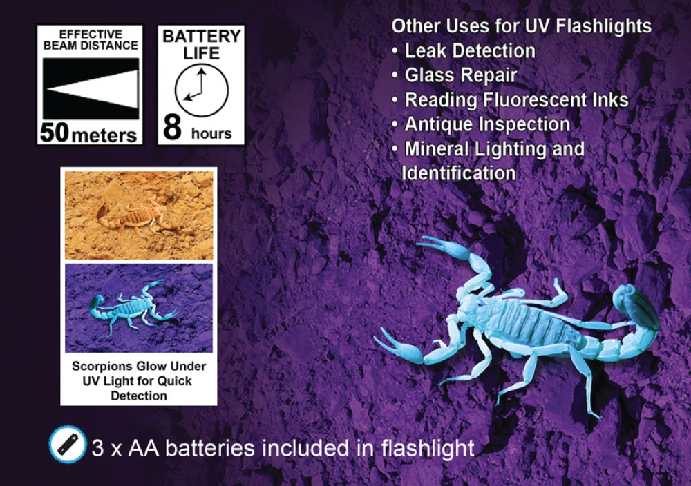 Zartek ZA-495 51-LED UV Flashlight for Scorpion Detection