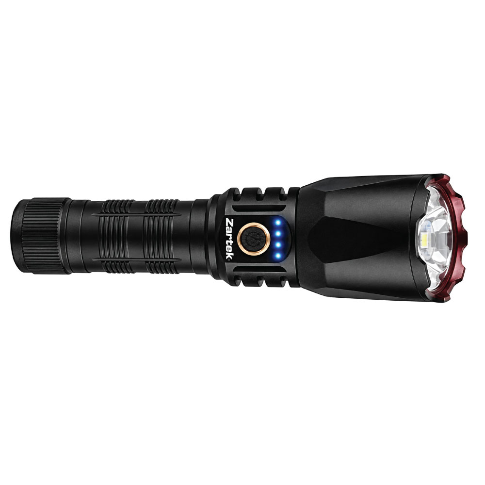 Zartek ZA-813 3000 Lumen Rechargeable LED Zoom Flashlight with Powerbank
