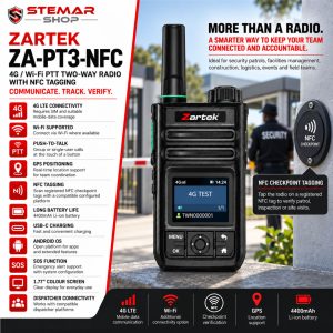 Zartek ZA-PT3-NFC PTT over Cellular Radio with NFC Tagging | 4G, Wi-Fi & GPS